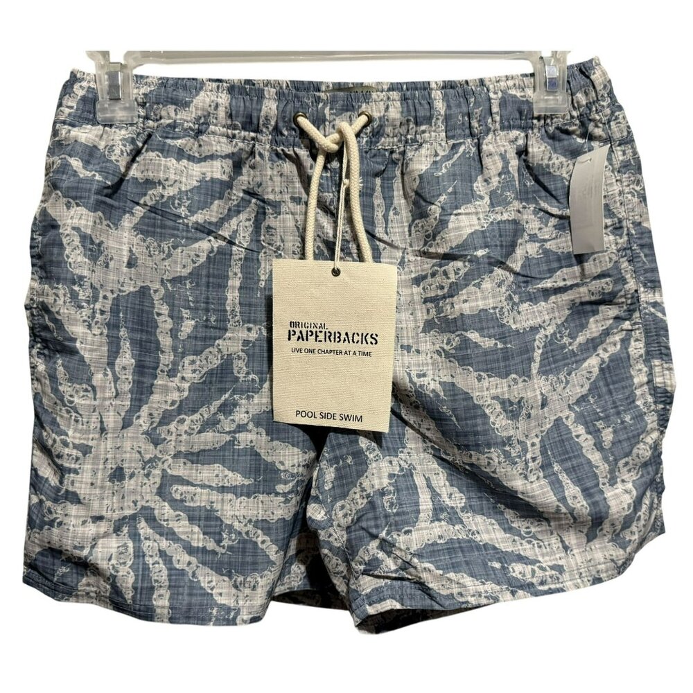 Mens Original Paperbacks Waikiki Volley Swim Trunks Slate Blue Sz L